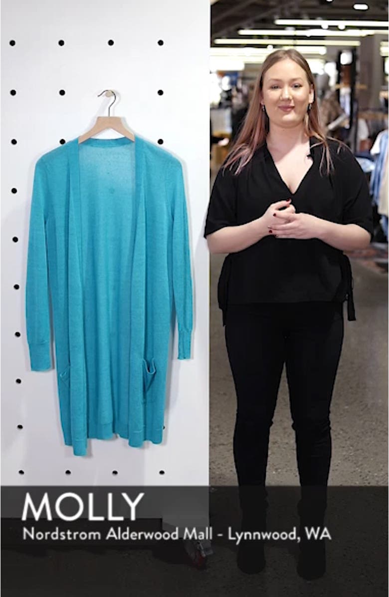 Long Linen Blend Cardigan, sales video thumbnail