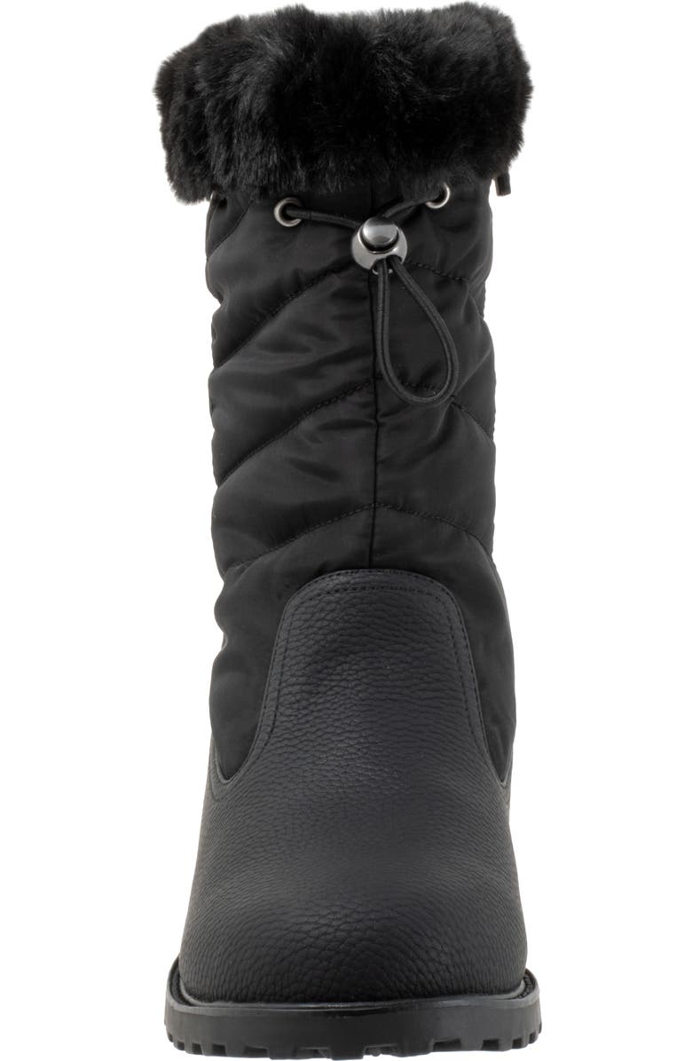 Trotters Bryce Faux Fur Trim Winter Boot, Alternate, color, Black Tumbled
