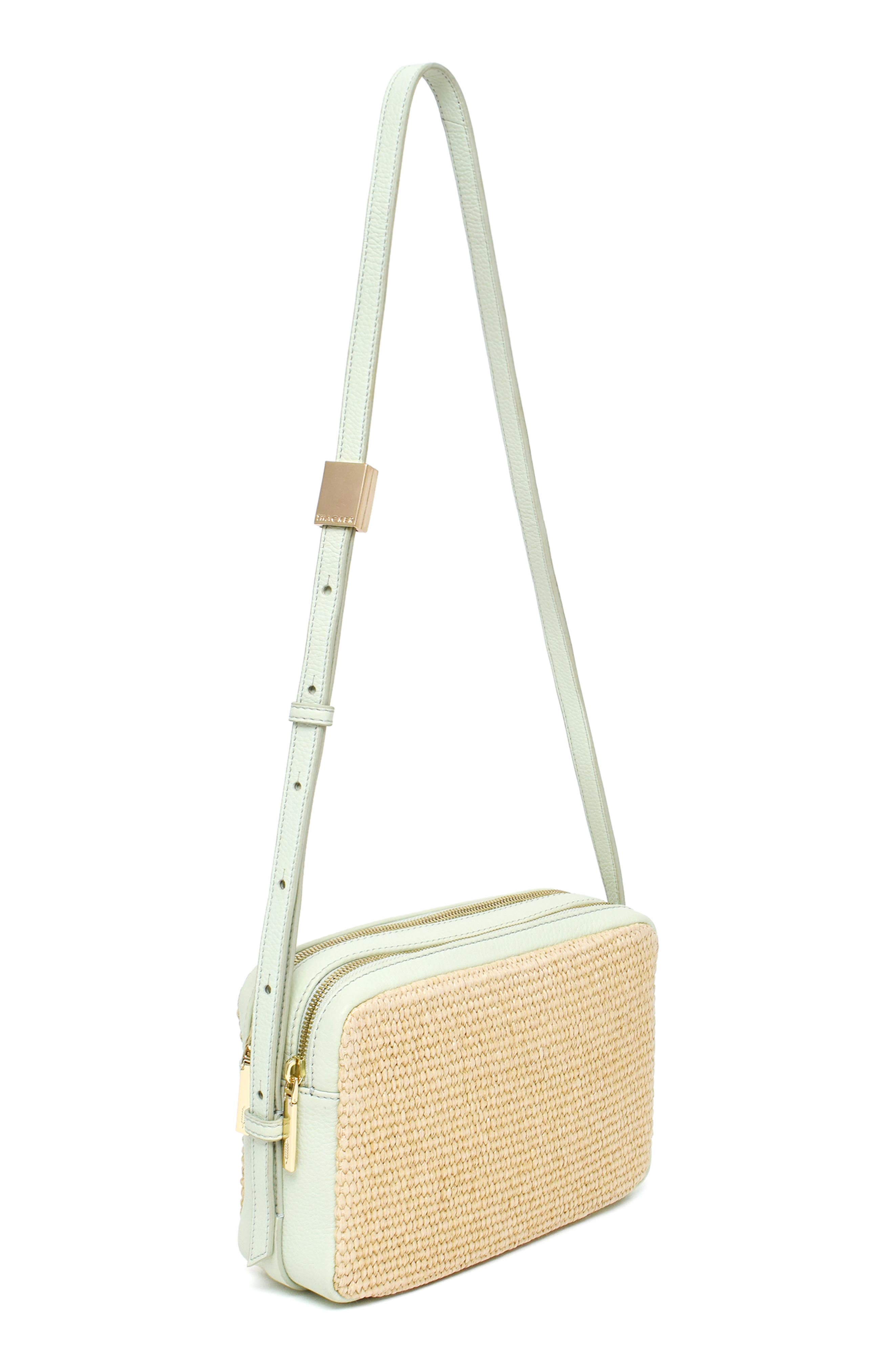 Thacker Shay Woven Straw Camera Crossbody Bag, Alternate, color, Natural/ Soft Pistachio