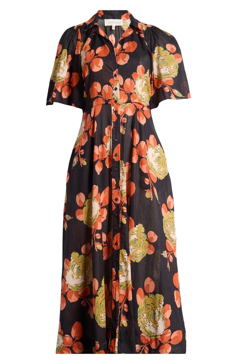 THE GREAT. The Bridge Floral Print Dress, Alternate, color, Cabbage Rose Print