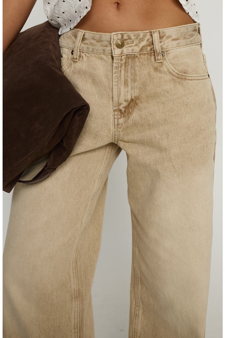 Serenitia Relaxed Jeans, Alternate, color, SANDY BROWN WASH