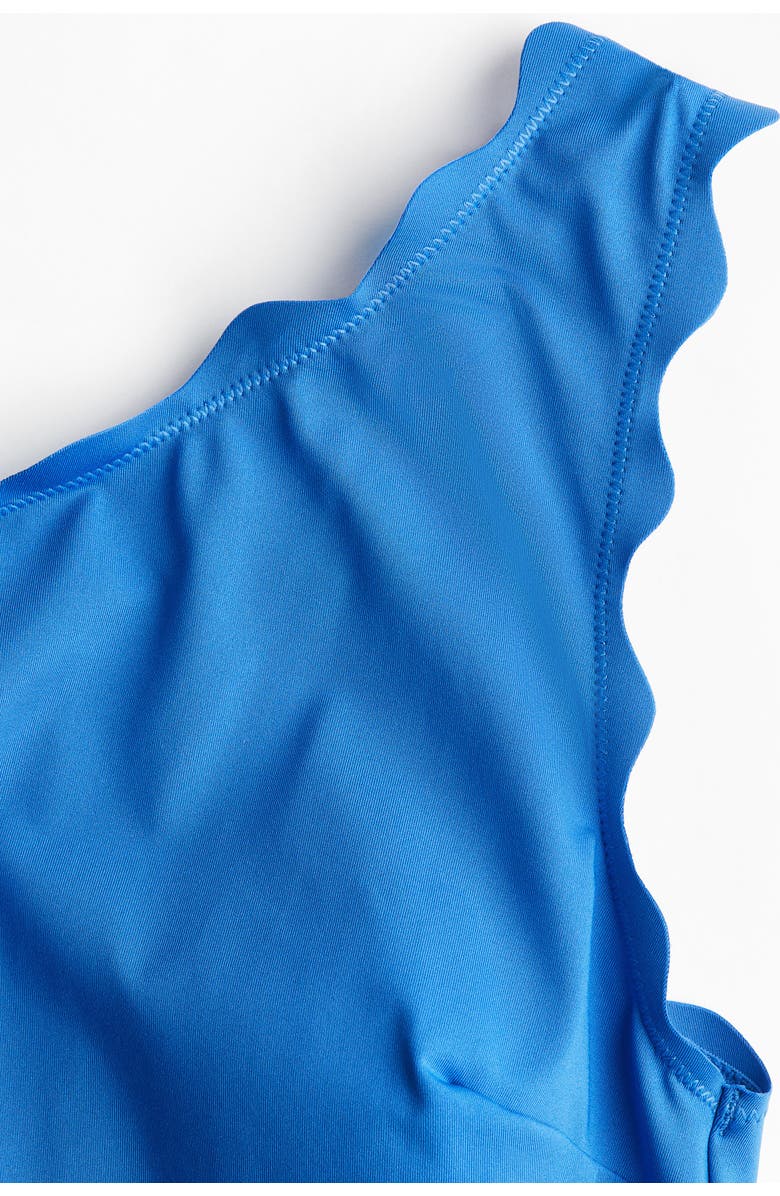 H&M Padded-cup One-shoulder Swimsuit, Alternate, color, Blue