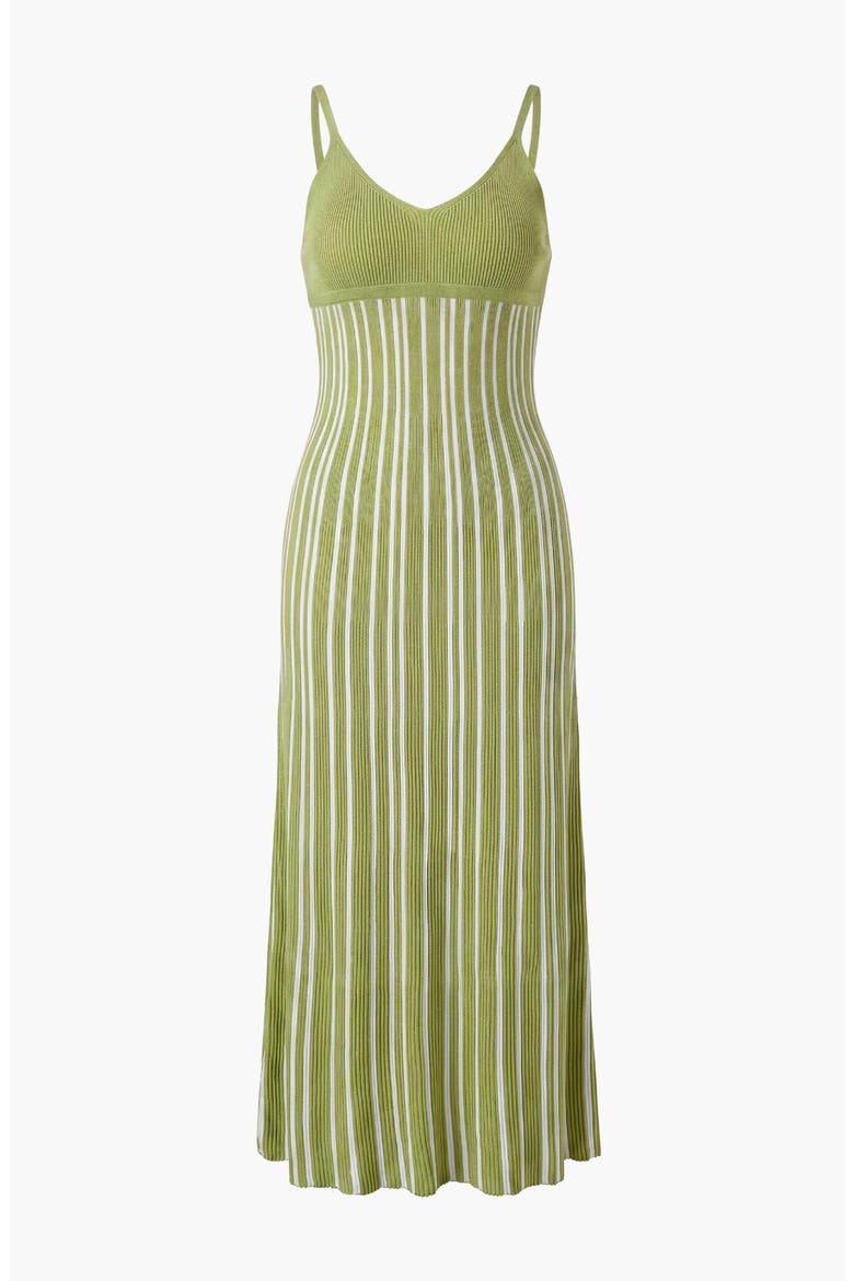 Sleeveless Knitted Striped Maxi Dress, Alternate, color, Green