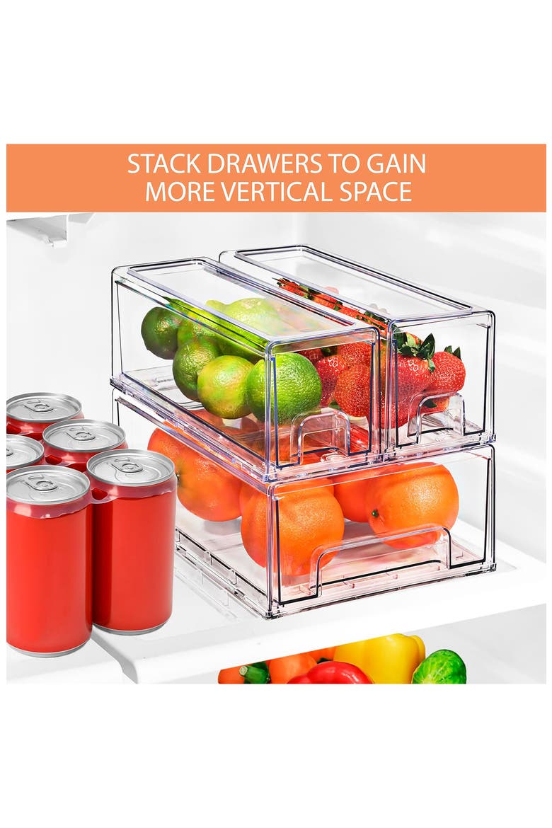 6-Pack Pull Out Fridge Storage Drawers, Alternate, color, NO COLOR