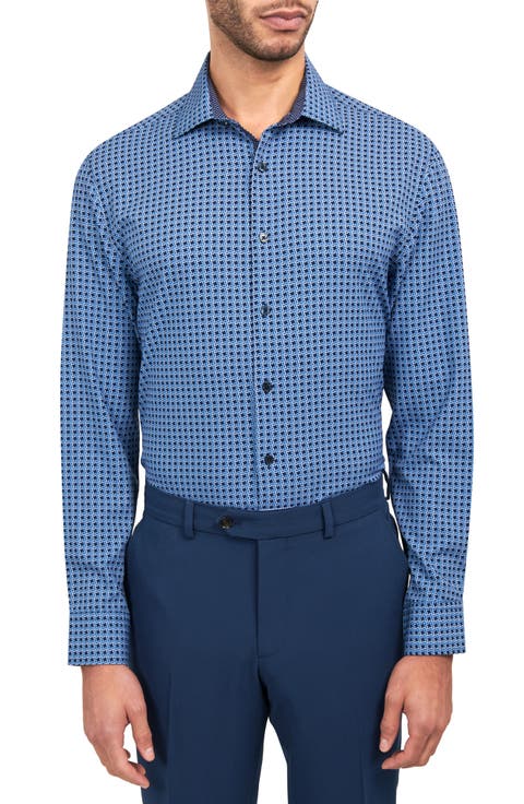 Squiggle Geometric Print Performance Dress Shirt