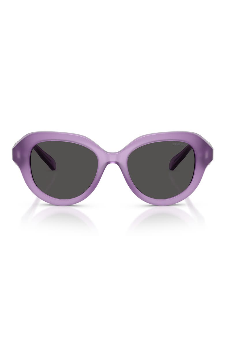 50mm Small Round Sunglasses, Main, color, MILKY LILAC / DARK GREY