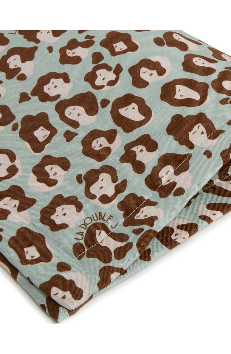 La DoubleJ Placemats Set Of 2 (35X45) Lady Leopard Acqua Acquamarin, Alternate, color, Lady Leopard Acqua Acquamarin