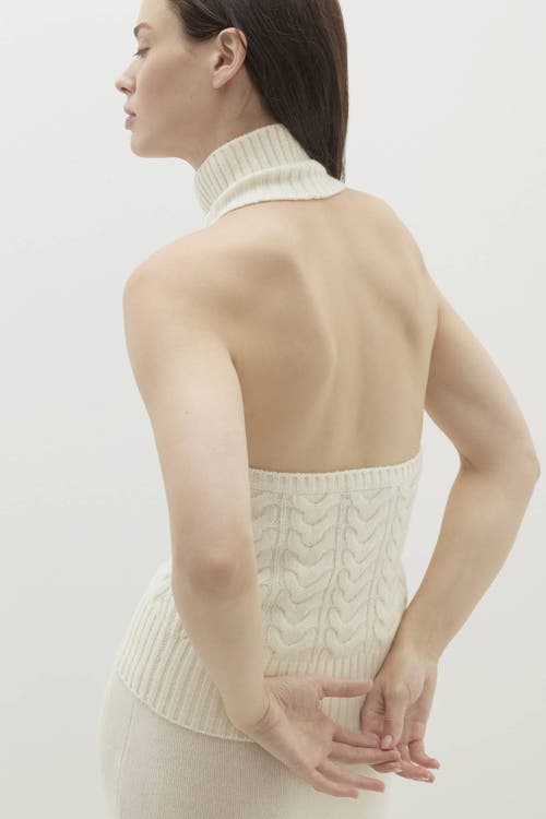 Naked Cashmere Runa Cableknit Cashmere Halter In Sand