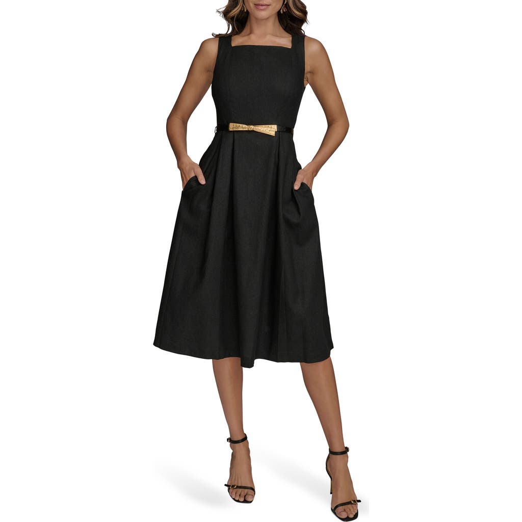 Shop Donna Karan New York Linen Blend A-line Dress