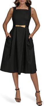 Donna Karan New York Linen Blend A-Line Dress