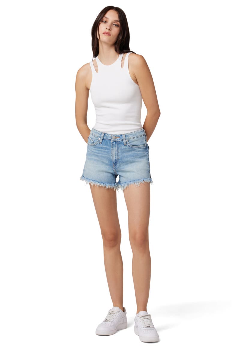 Jeans Croxley High Waist Distressed Denim Cutoff Shorts, Alternate, color, MOTION