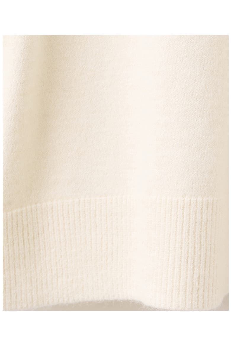Piped Mock Neck Sweater, Alternate, color, ECRU