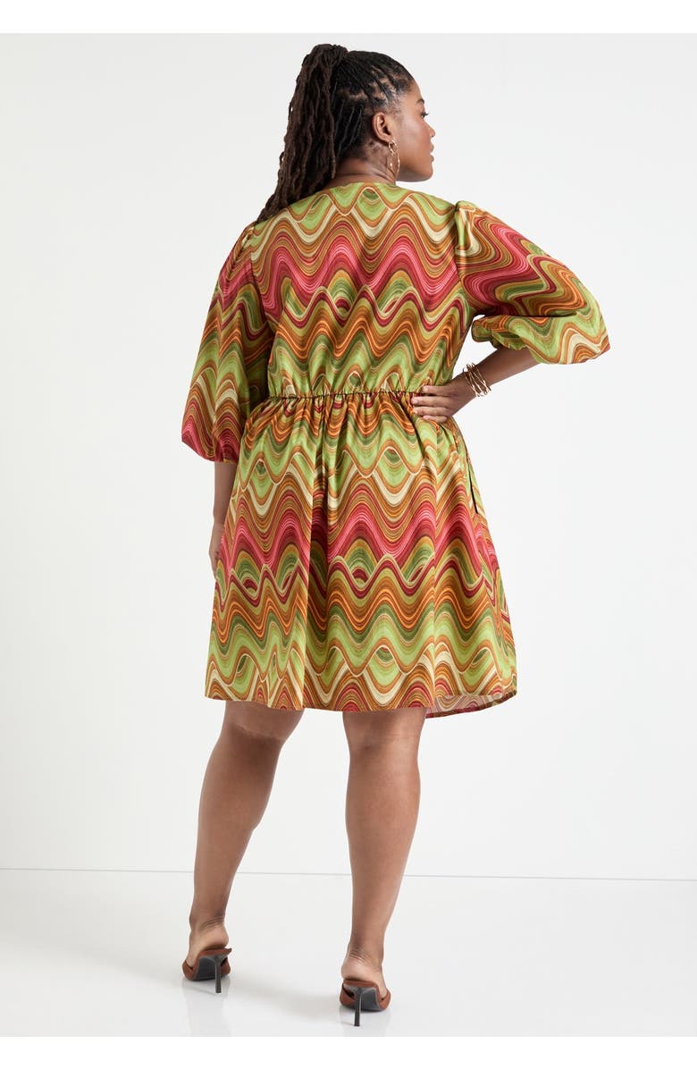 June + Vie Ring Cut Out Poplin Shirtdress, Alternate, color, Heat Waves