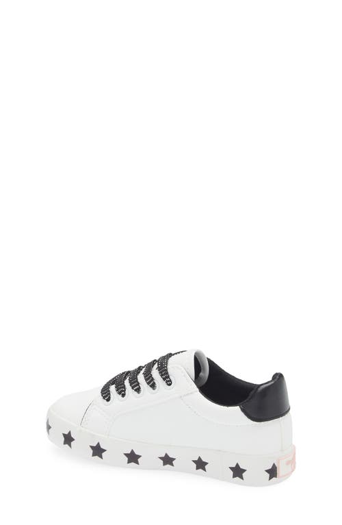 Olivia Miller Kids' Metallic Heart Sneaker In White/black