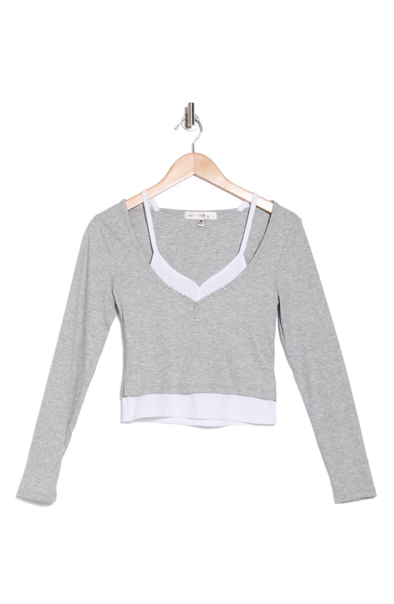 Madden Girl Twofer Long Sleeve T-Shirt, Alternate, color, 