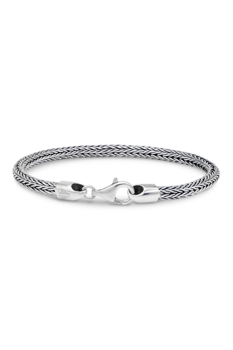 Gender Inclusive Sterling Silver Foxtail Round 4mm Chain Bracelet, Alternate, color, SILVER