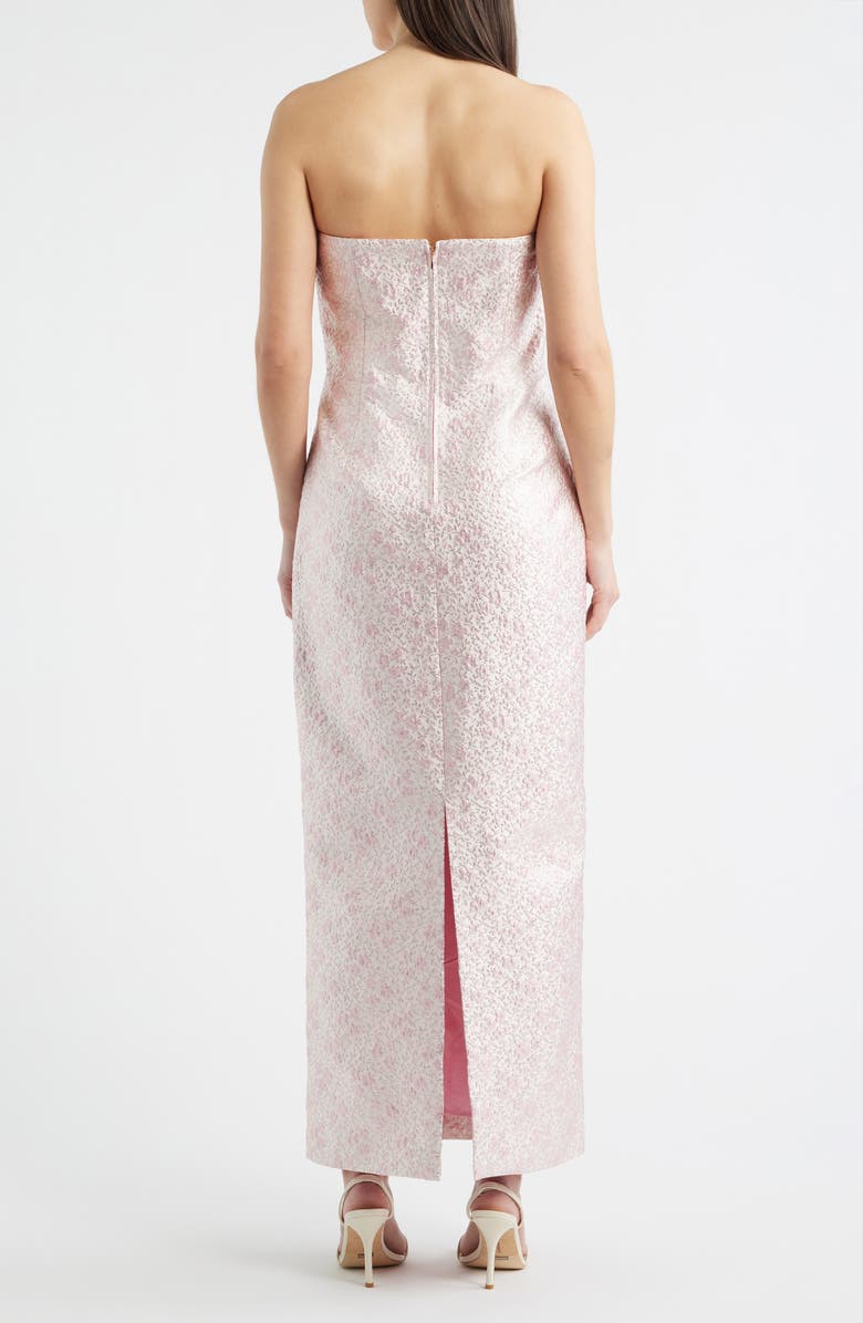 Lilly Pulitzer<sup>®</sup> Tiernan Metallic Floral Embroidery Strapless Column Gown, Alternate, color, Conch Shell Pink Ritsy Ditsy