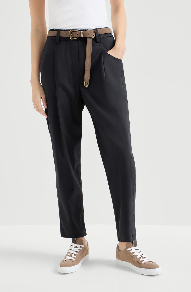Brunello Cucinelli Five-pocket Track trousers, Main, color, Black