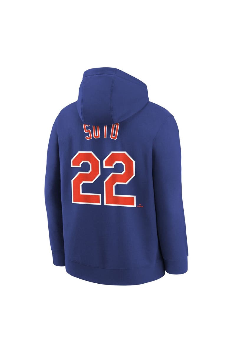 Nike Youth Nike Juan Soto Royal New York Mets Name & Number Performance Pullover Hoodie, Alternate, color, Royal