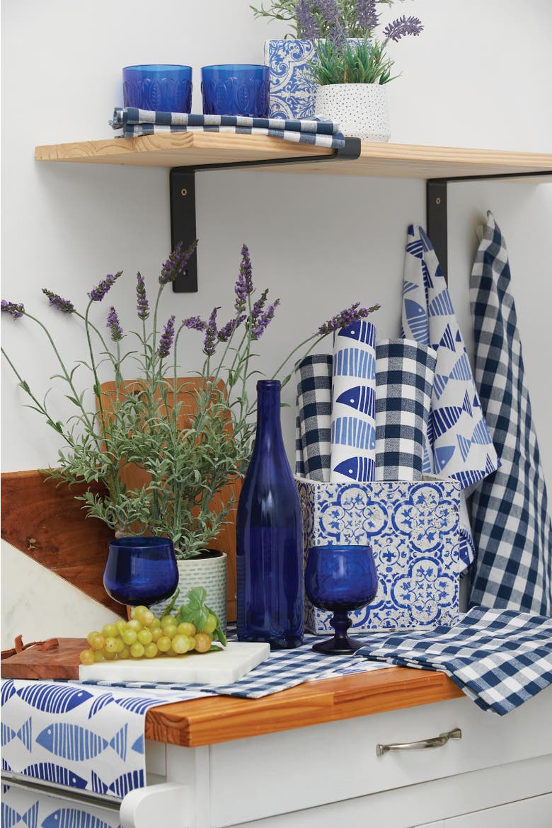 Ashford Indigo Woven Kitchen Towel Decor, Alternate, color, Blue