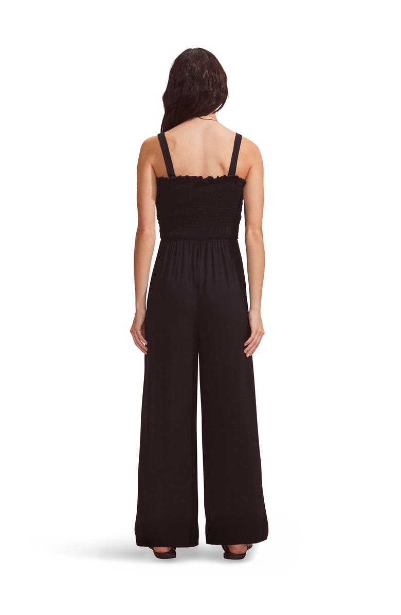 Ro&Zo Shirred Bodice Jersey Jumpsuit, Alternate, color, Black