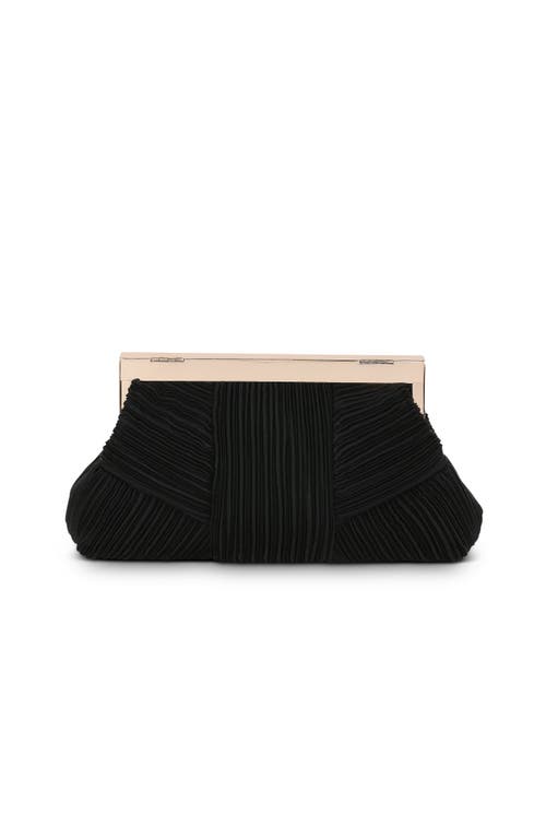 Jewel Badgley Mischka Millie Mini Pleated Clutch In Black