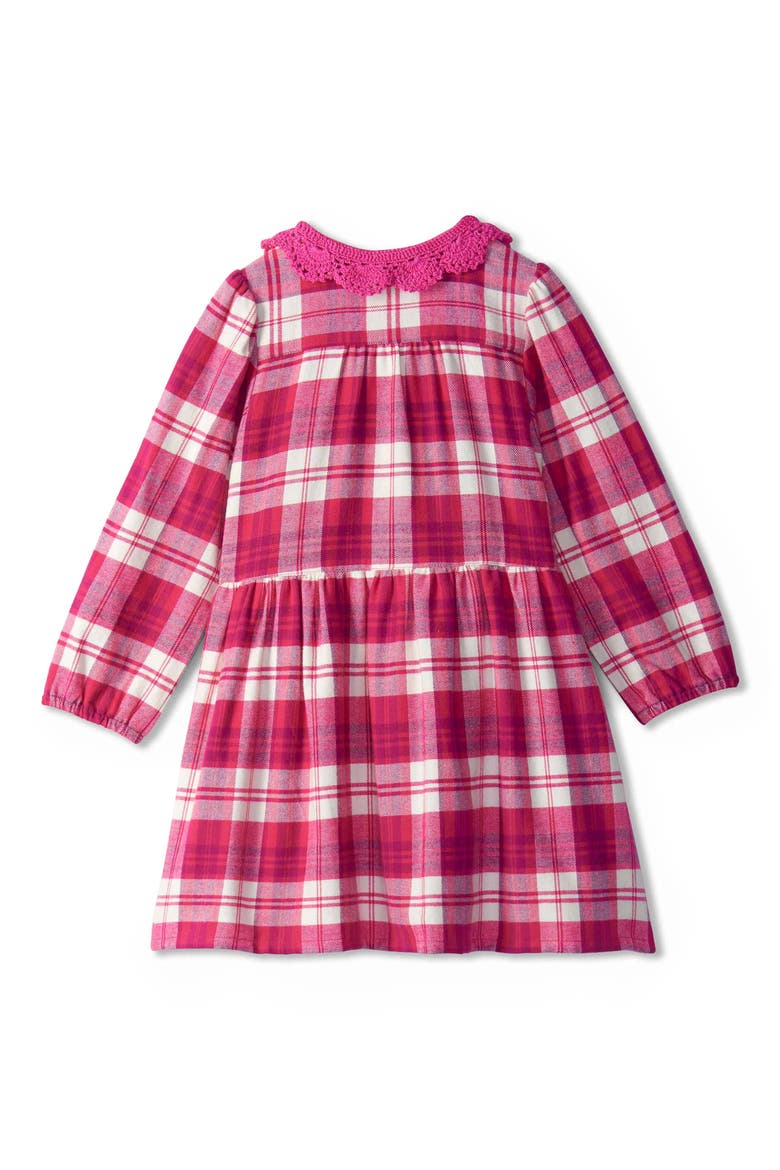 Kids' Brushed Plaid Dress, Alternate, color, PINK YARROW