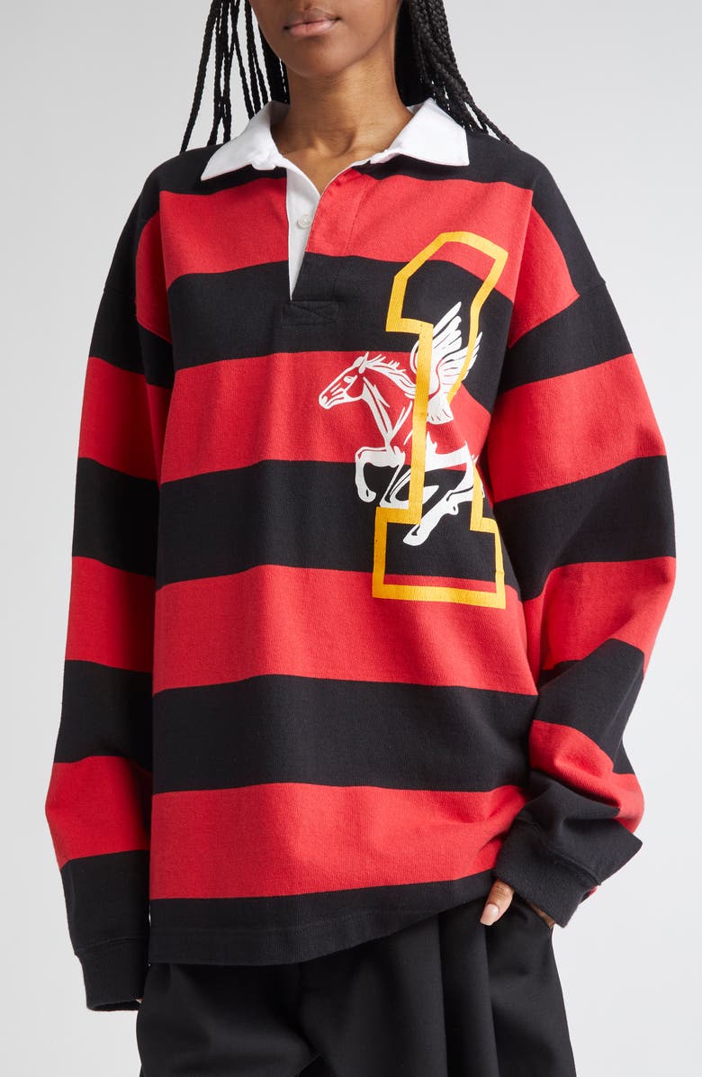 Vaquera Stripe Oversize Rugby Shirt, Alternate, color, 