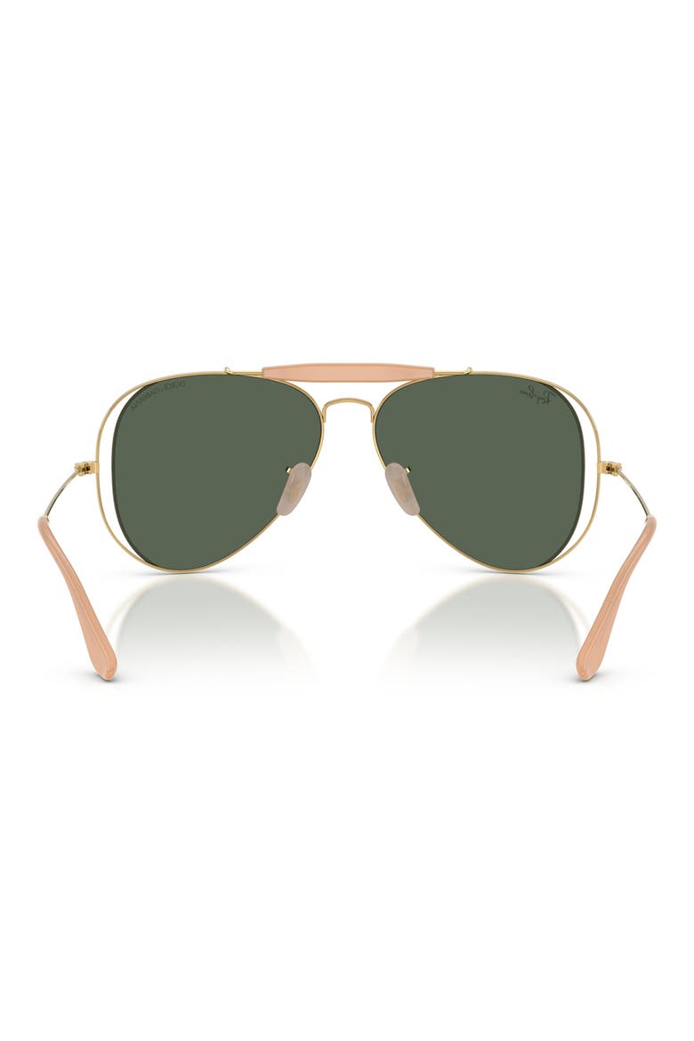 53mm Outdoorsman II Pilot Sunglasses, Alternate, color, ARISTA / DARK GREEN