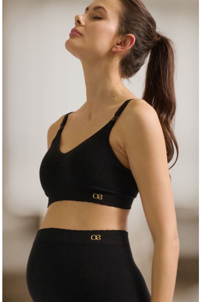 Zoé Seamless maternity and nursing bra, Alternate, color, Black