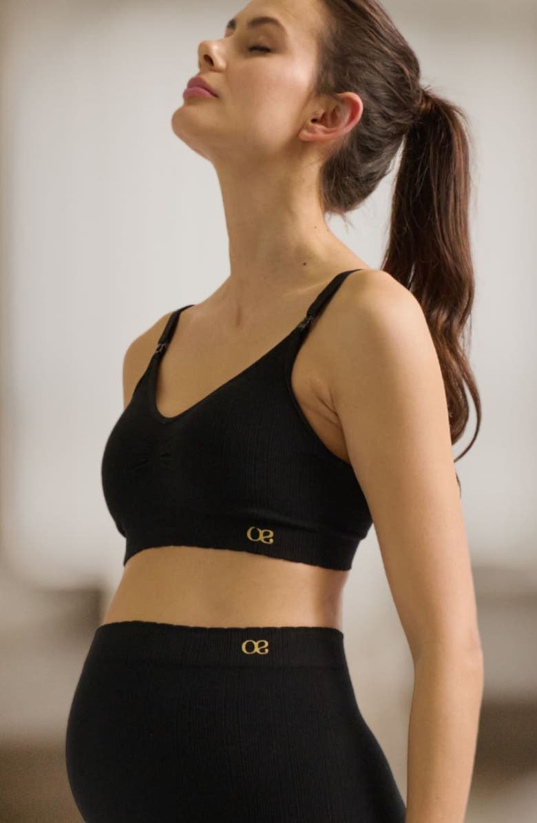 Cache Coeur Zoé Seamless maternity and nursing bra, Alternate, color, Black
