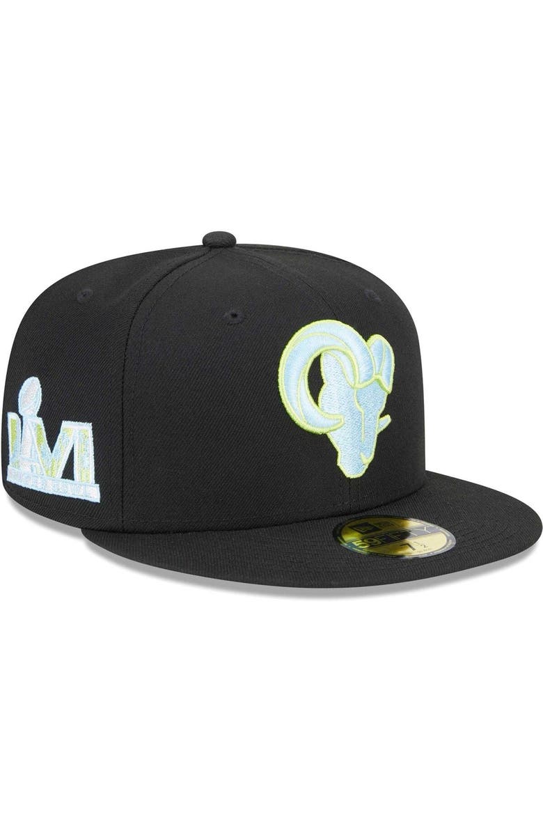 New Era Men's New Era Black Los Angeles Rams Multi 59FIFTY Fitted Hat, Main, color,