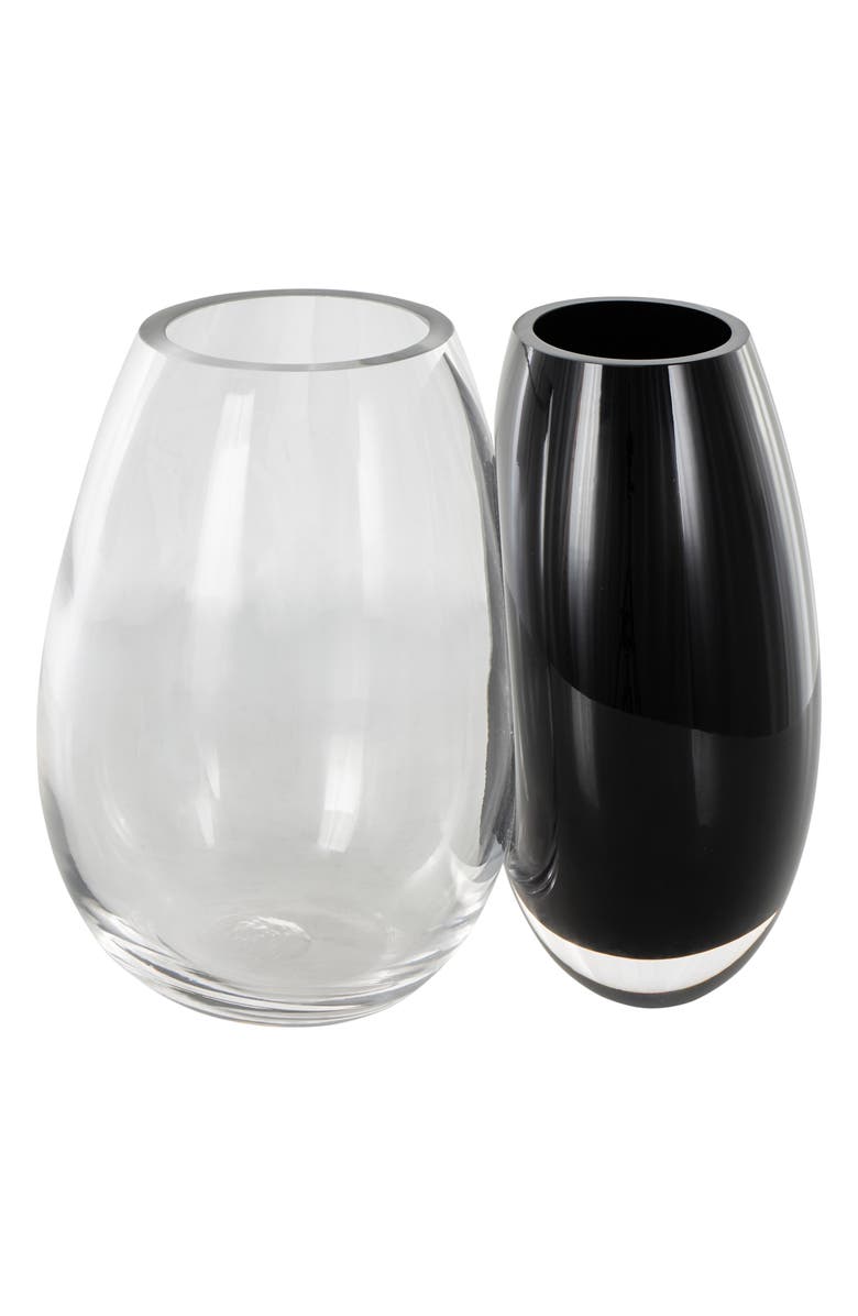 VIVIAN LUNE HOME Recycled Glass Vase, Main, color, Black