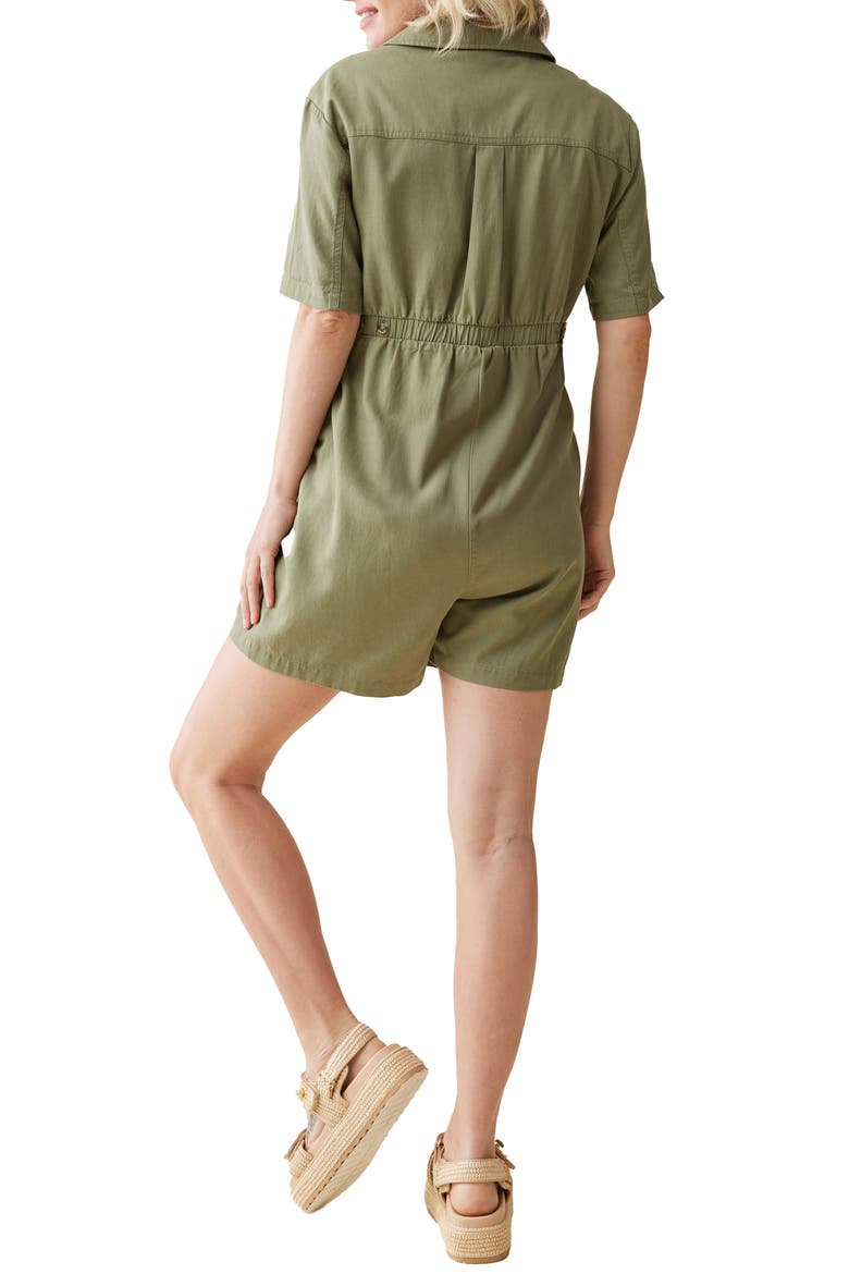 Utility Maternity Romper, Alternate, color, OLIVE