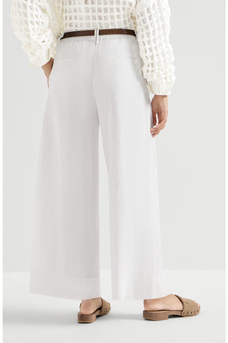 Boxy pleated trousers, Alternate, color, White