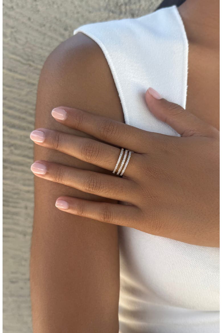 Cubic Zirconia Triple Band Ring, Alternate, color, GOLD