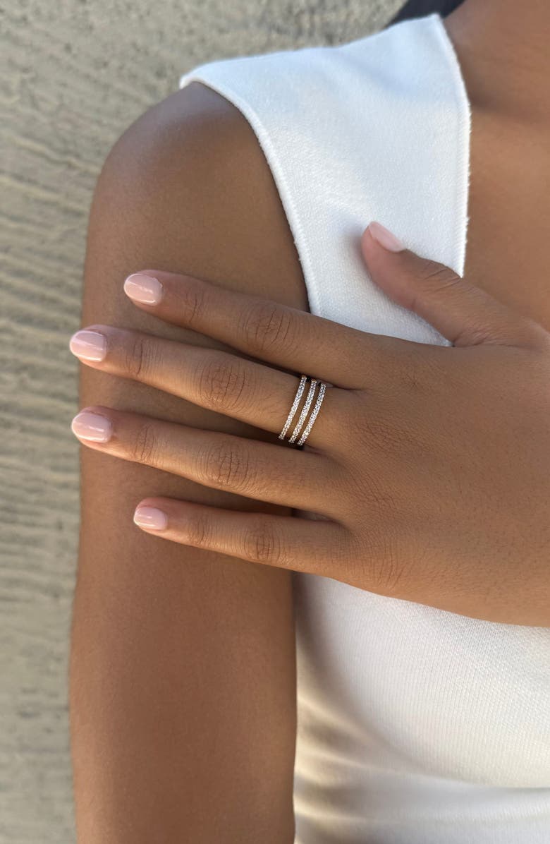 Adornia Cubic Zirconia Triple Band Ring, Alternate, color, Gold