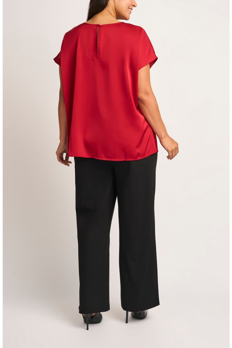 Dolman Sleeve Satin Top, Alternate, color, BRIGHT RED