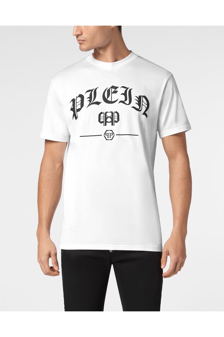 T-Shirt Round Neck Tattoo Men, Main, color, white