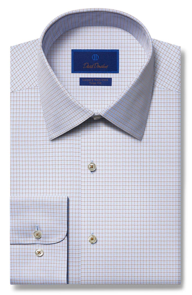 David Donahue Trim Fit Non-Iron Dress Shirt, Main, color, 