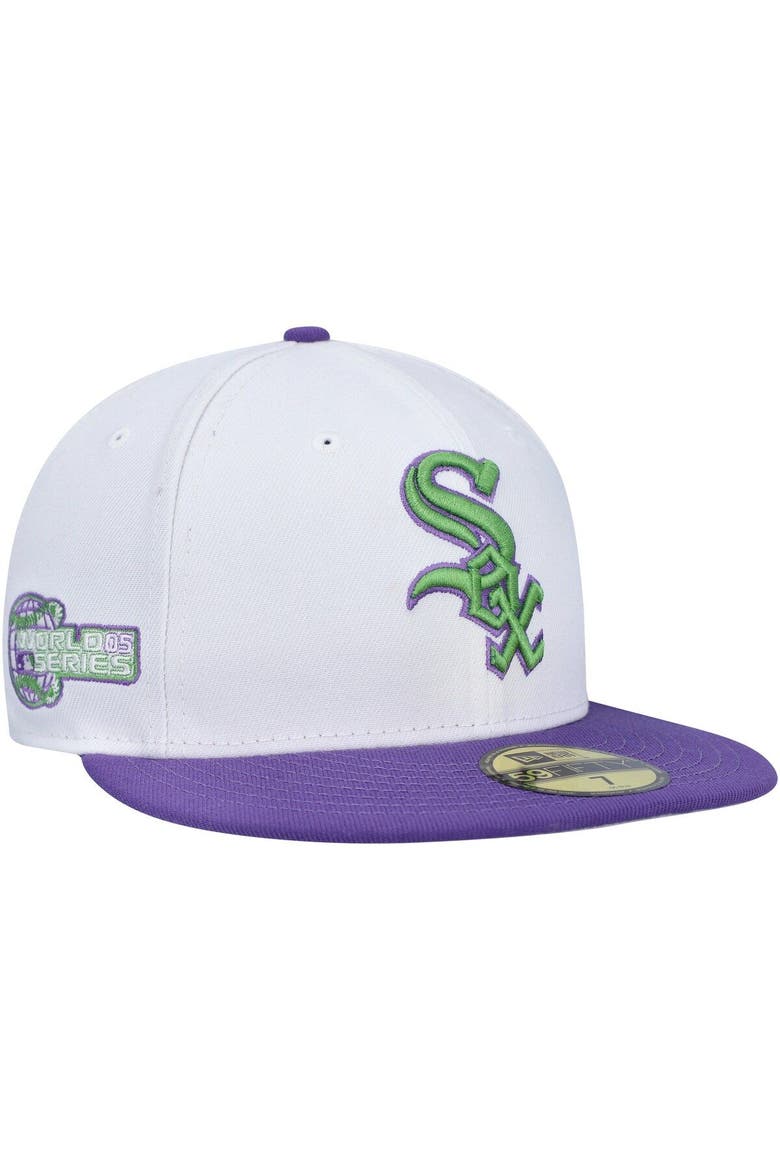 Men's New Era White Chicago White Sox  Side Patch 59FIFTY Fitted Hat, Main, color, White
