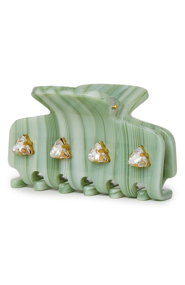 Lele Sadoughi Mini Crystal Jaw Clip, Alternate, color, Sage