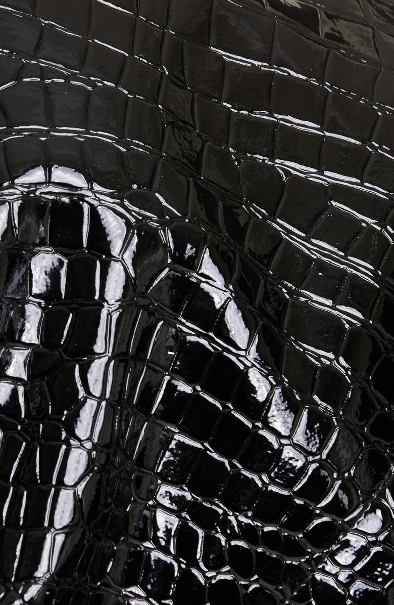 Vaquera Croc Embossed Faux Patent Leather Crop Jacket, Alternate, color, 