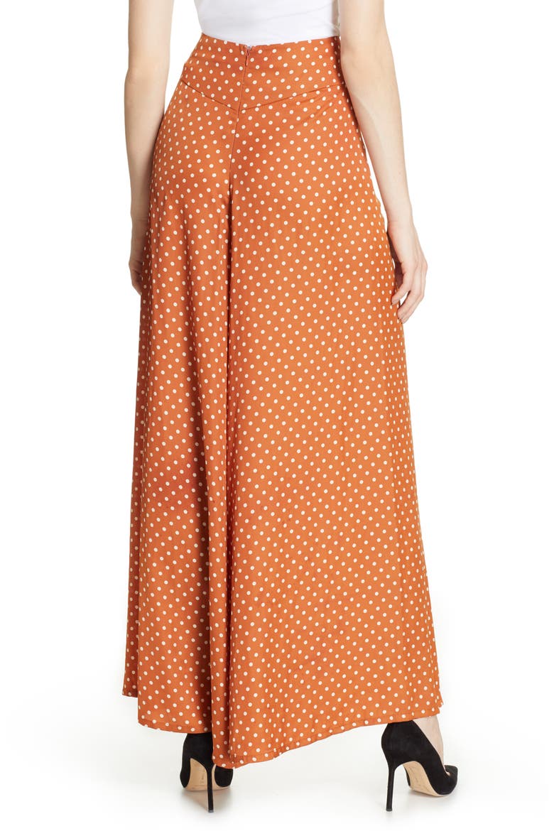 Polka Dot Palazzo Pants, Alternate, color, AMBER POLKA DOT