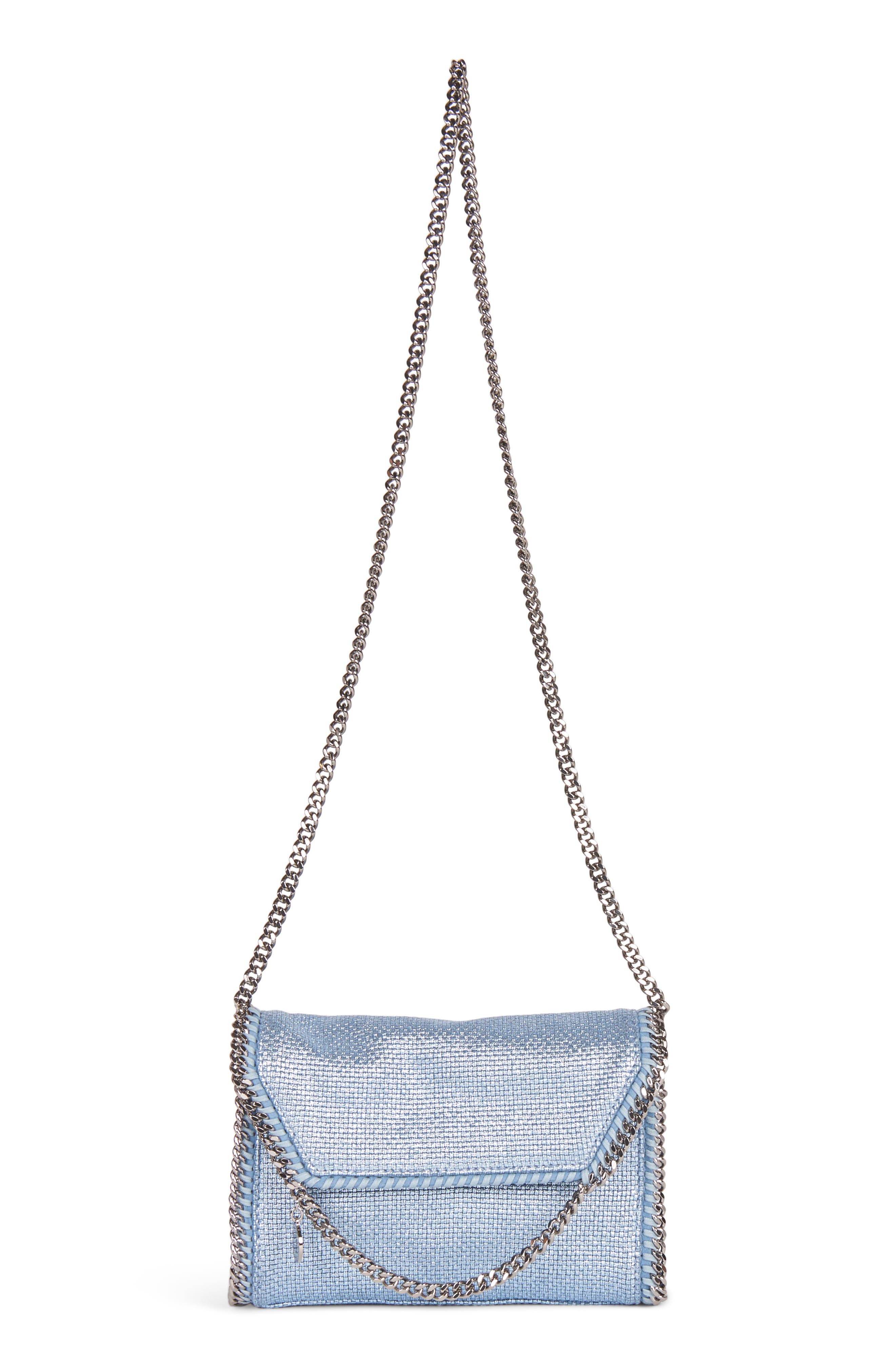 Stella McCartney Mini Eco Metallic Crossbody Bag, Main, color, 
