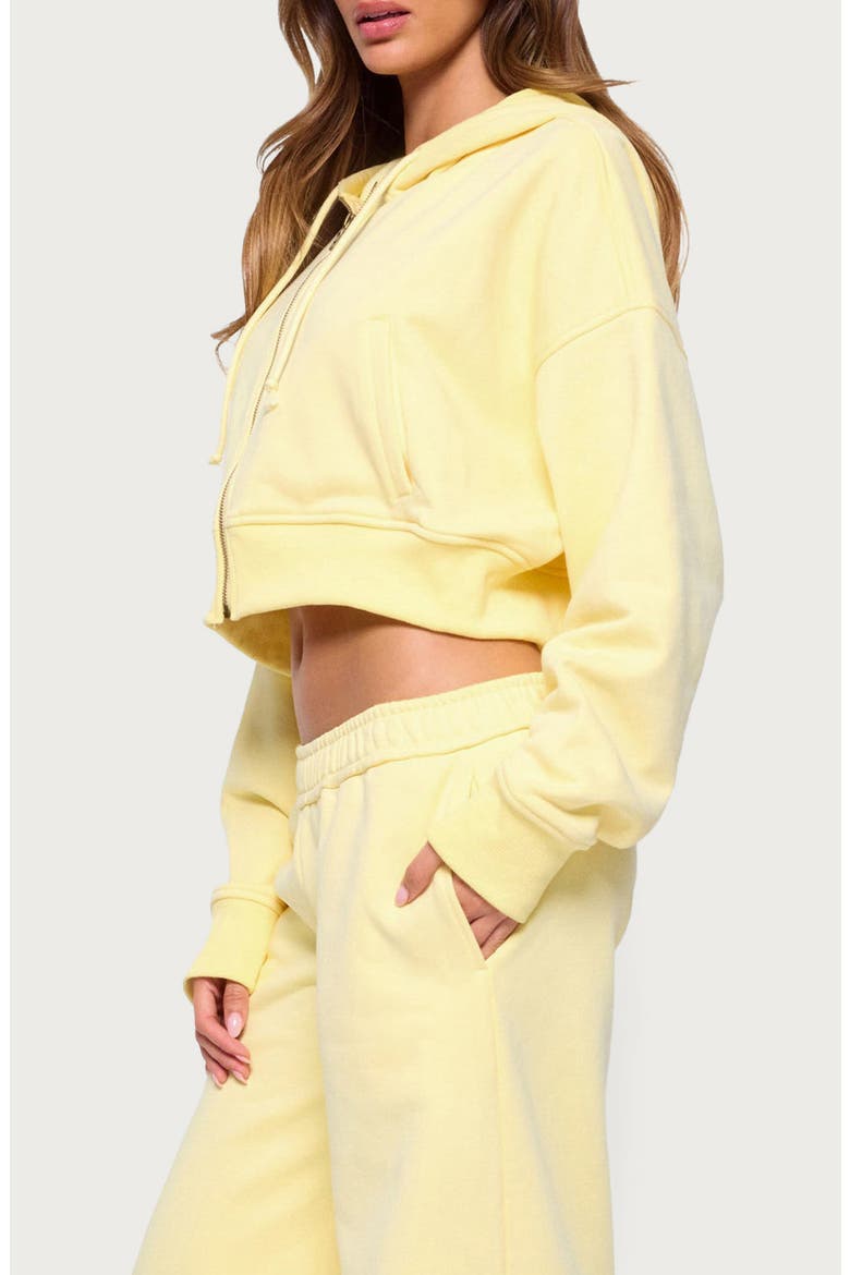 Byrdi Crop Zip-Up Hoodie, Alternate, color, YELLOW