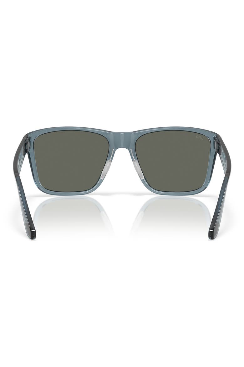 59mm Polarized Rectangular Sunglasses, Alternate, color, TRANSLUCENT BLUE/ GRAY 580G