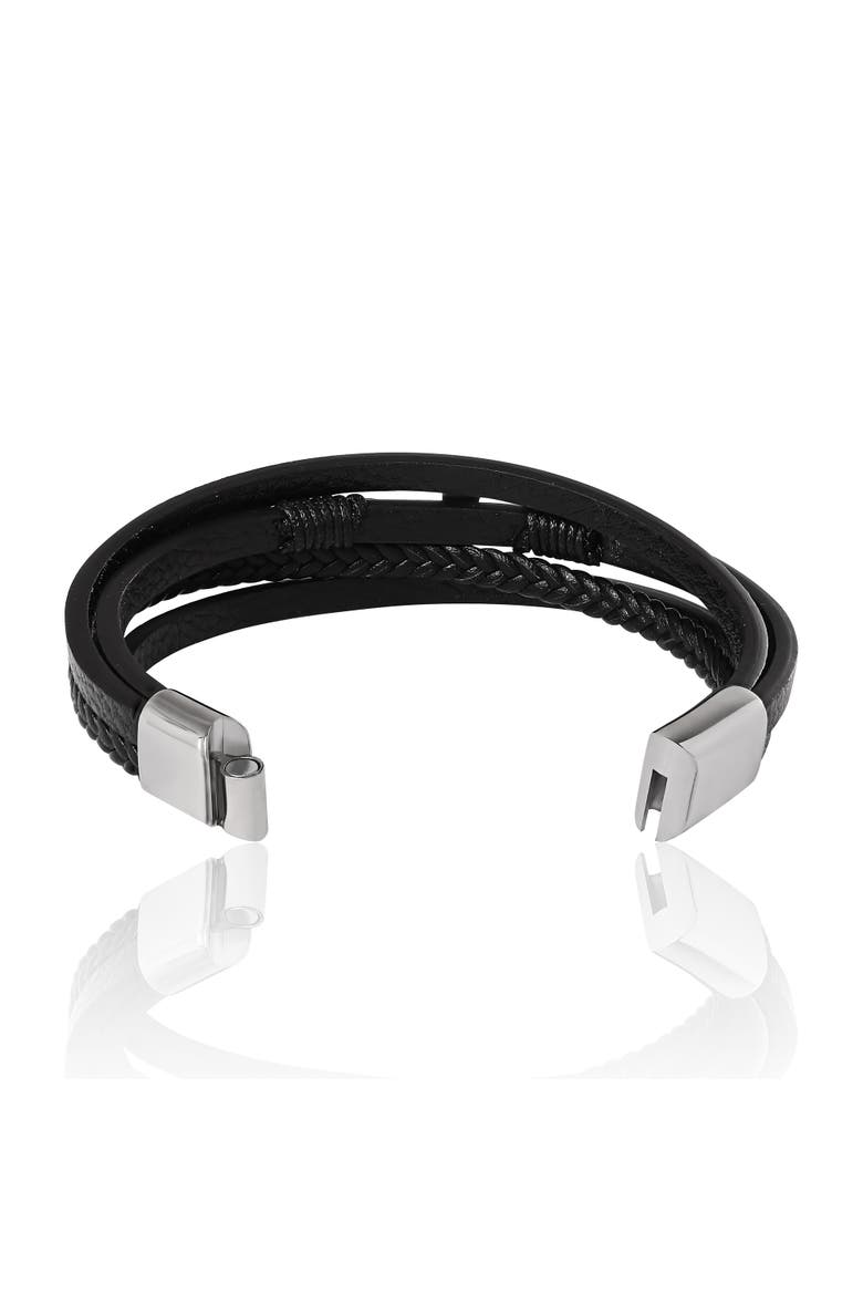 Row Cross Bracelet, Alternate, color, Black