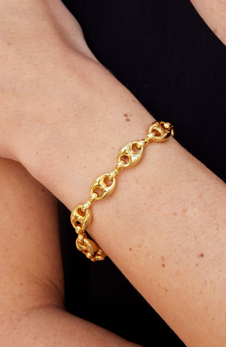 SAVVY CIE JEWELS Puffy Mariner Link Bracelet, Alternate, color, Yellow