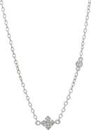 SAVVY CIE JEWELS Princess Cut Cubic Zirconia Quadrant Pendant Necklace